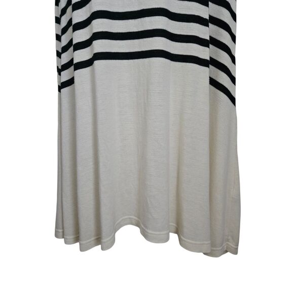 ASOS Curve 22 3X Off-White Black Stripe Trapeze Midi Dress Stretch Short Sleeve - Picture 5 of 10